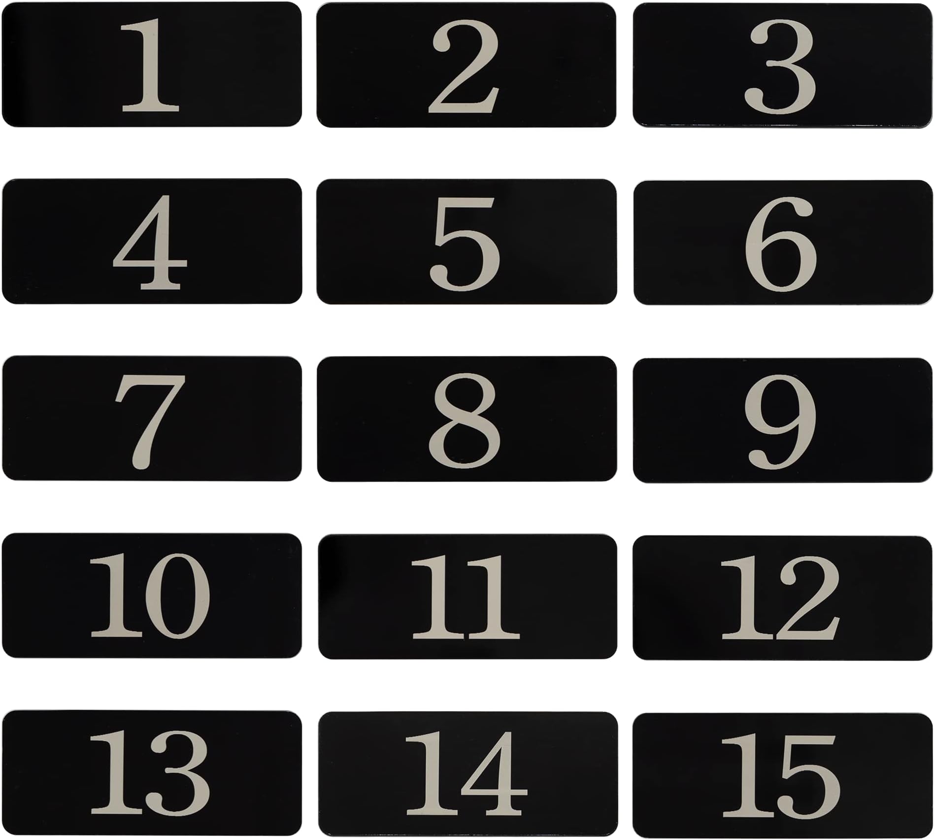 – Plastic Rectangle Locker Numbered Sticker Room Number Table Number (1-10, Black)