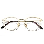 Cyxus Blue Light Glasses Round Frame Cateye UV Blocking Computer Glasses Clear Lens Metal Eyewear Ultra Light Relieve Digital Screen Eye Strain, Headache T18