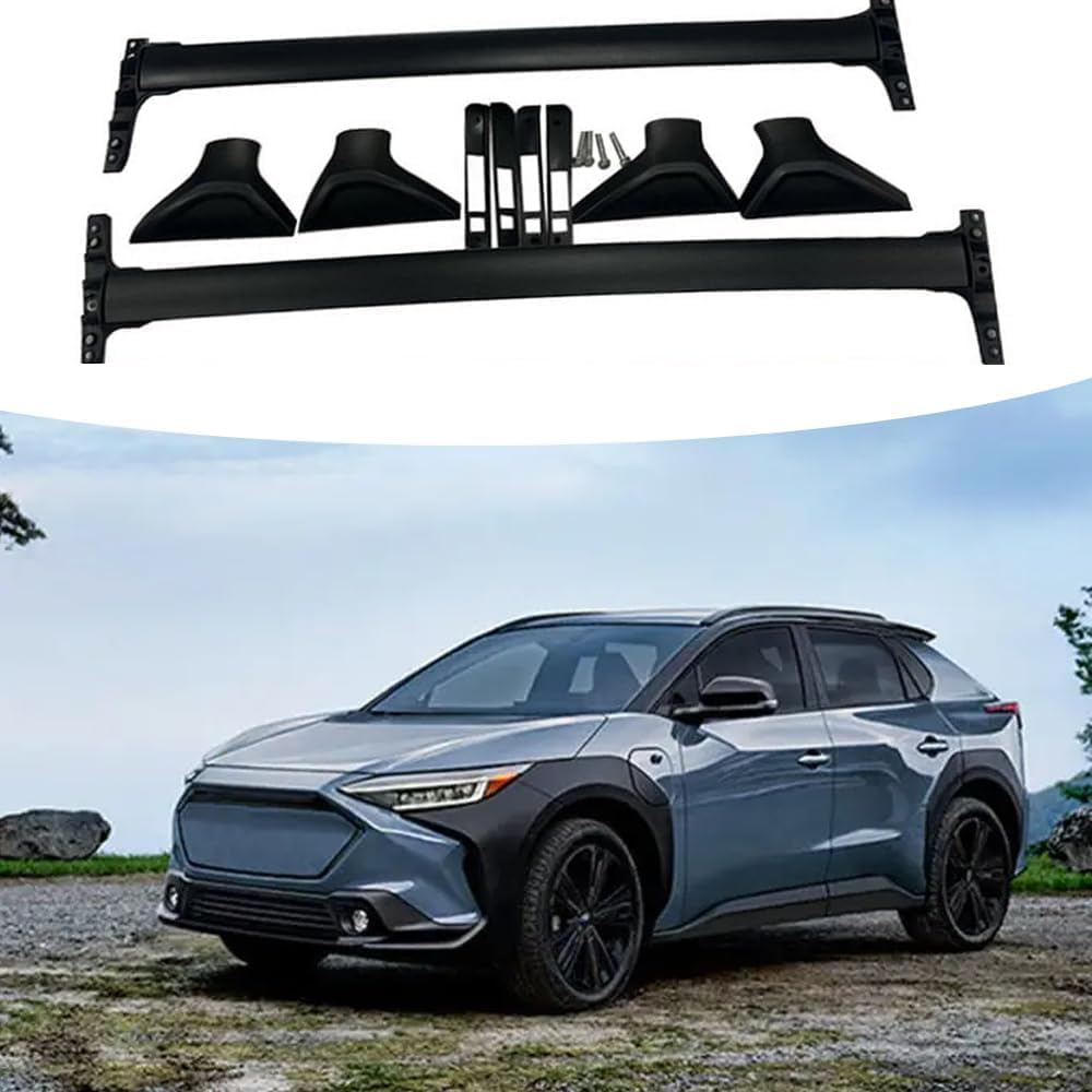 2PCS Crossbars Fits for Subaru Solterra 2023 2024 2025 Cross Bar Roof Rack Rail Rail Carrier Black