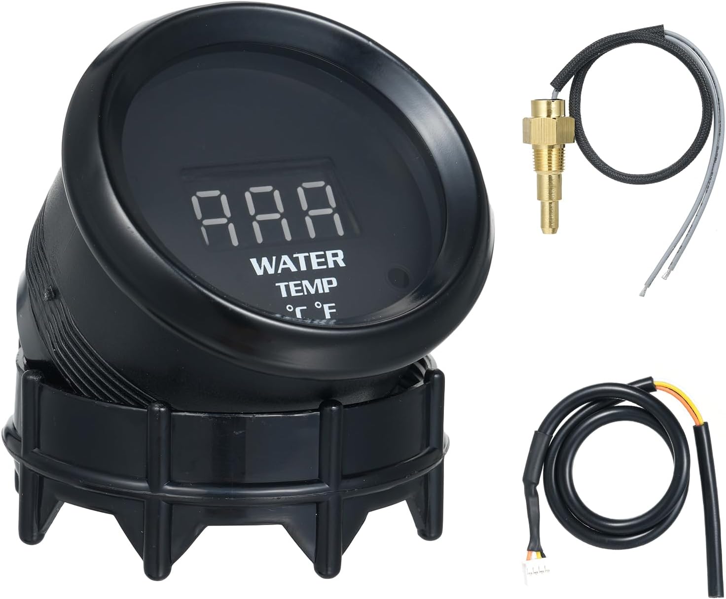 Shkalacar 2''/52MM Universal Water Temperature Gauge, Digital LED Display Water Temp Gauge Kit (Dual Units: ℃ & ℉), for 12V Car SUV Boat Truck Marine Vehicle Automotive