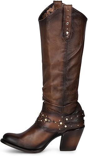 Miniatura 4 de Cuadra Botas altas para mujer en piel bovina marrón