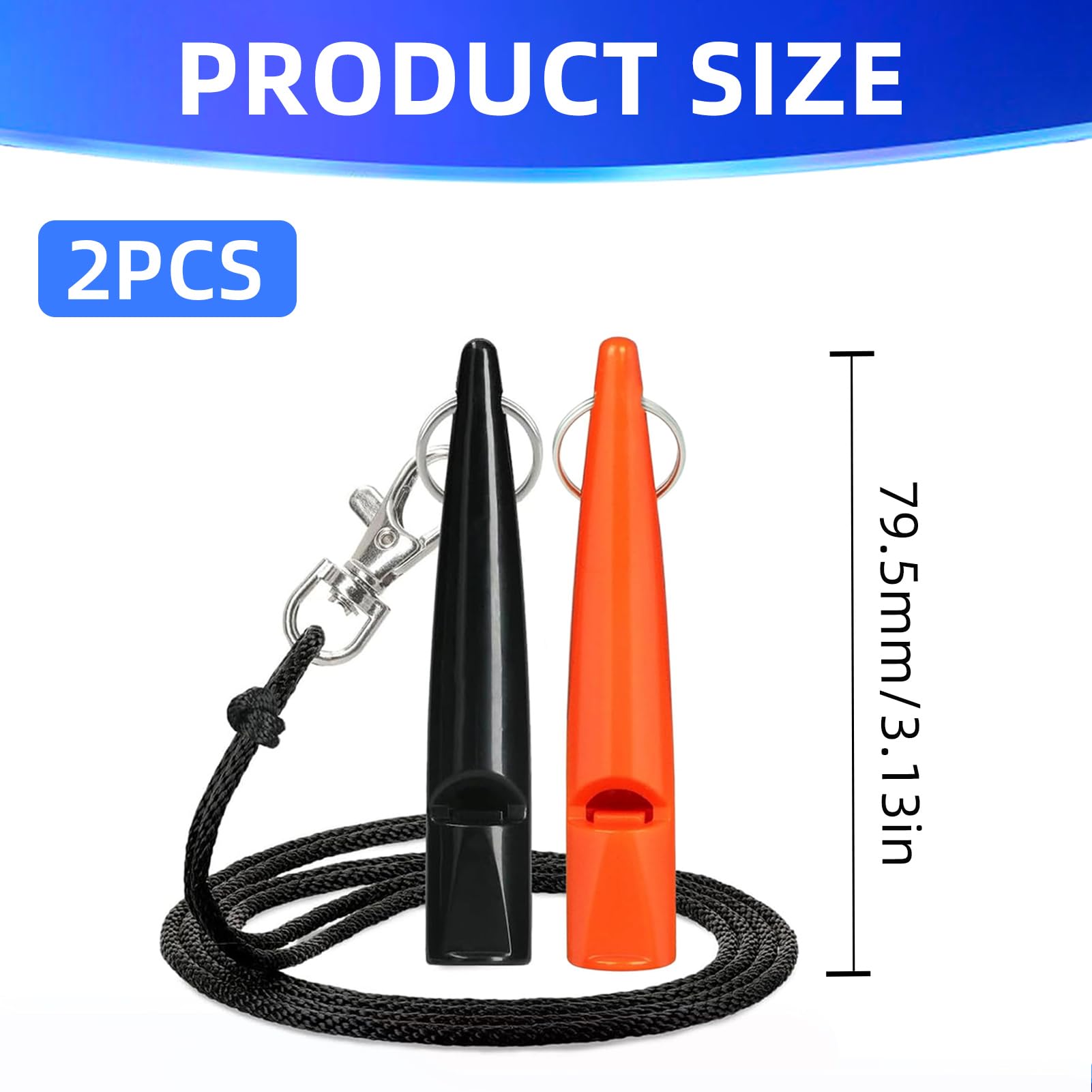 2 sztuki gwizdek odstraszający psy, gwizdek antyadhezyjny gwizdek psa szkoleniowego gwizdek ultradźwiękowy pies ze smyczą do treningu i zamykania psów (czarny + pomarańczowy)