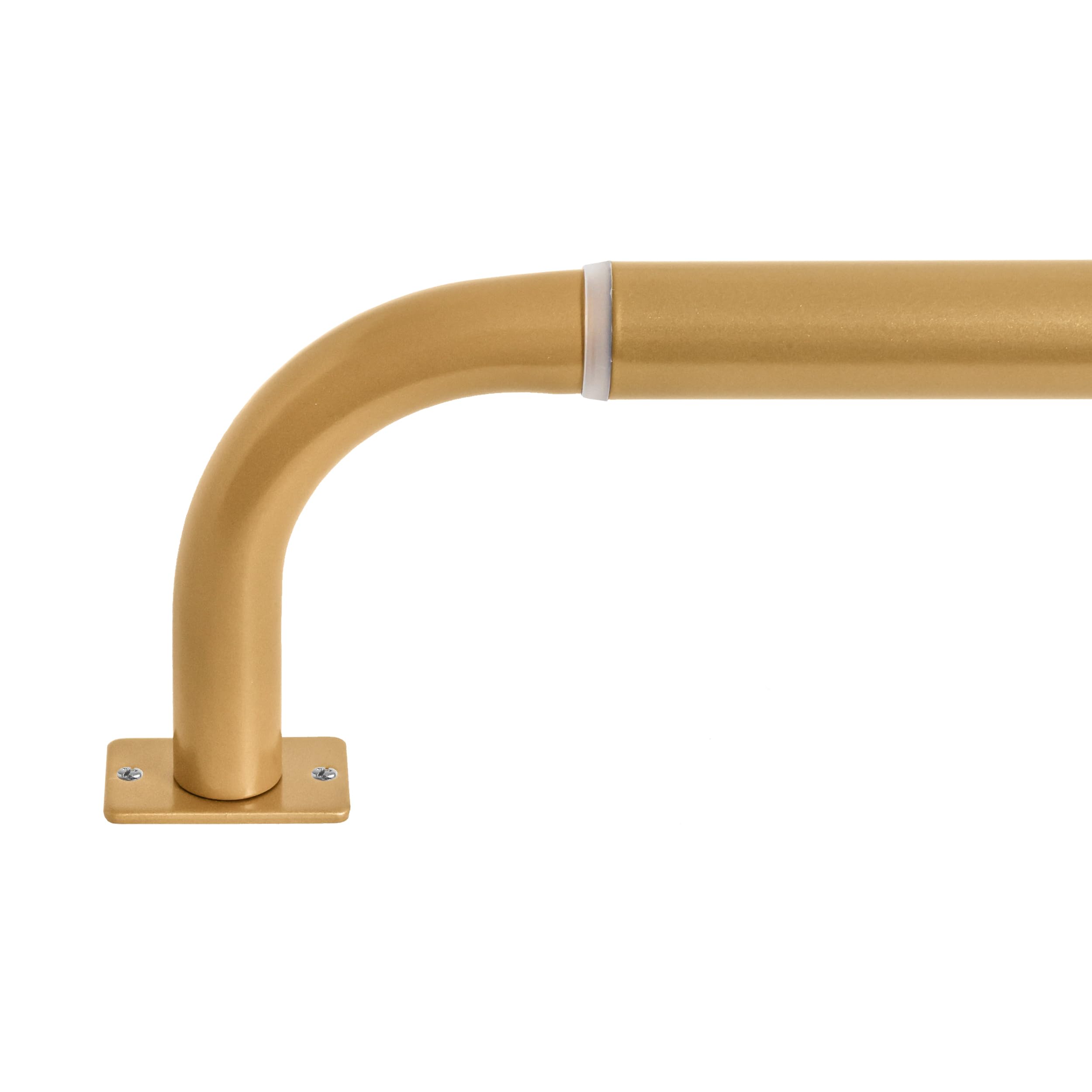 MERIVILLE 1-Inch Diameter Wrap Around Blackout Curtain Rod, 28-Inch to 48-Inch, Gold Finish