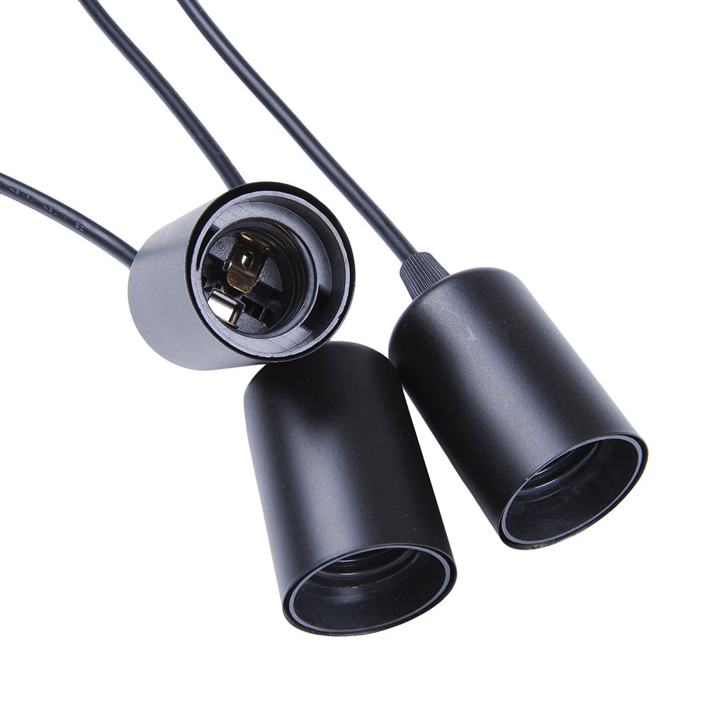 Éclairage Suspendu Edison 2Mètres Réglable Plafonnier Araignée Lumière Métal Fil Cage Pendentif Éclairage Lustre Moderne Industriel Lumière Lumineuse (Ampoule NON INCLUS) (3 Bras)