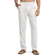 Willit Mens Linen Pants Casual Linen Dress Pants Beach Summer Lightweight Trousers 28" 30" 32"