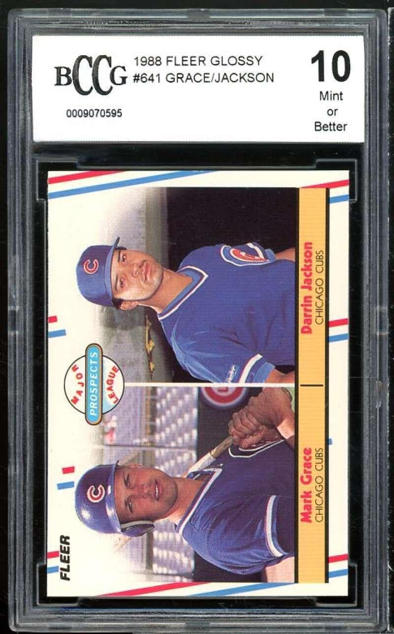 1988 Fleer Glossy #641 Mark Grace Rookie Card BGS BCCG 10 Mint+ - Baseball Slabbed Rookie Cards