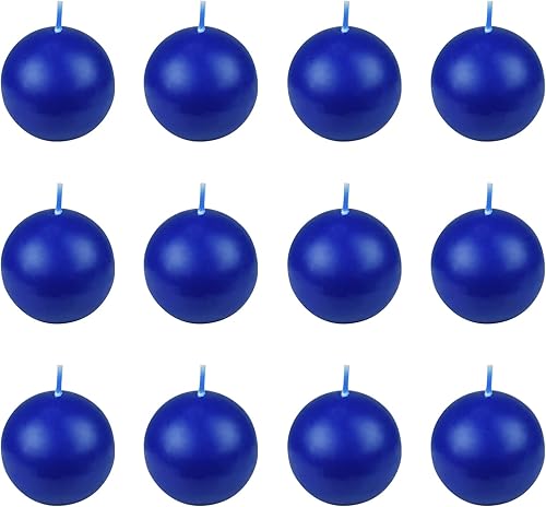 Miniatura 2 de Zest Candle Velas de bola de 12 piezas, 2 pulgadas, color azul