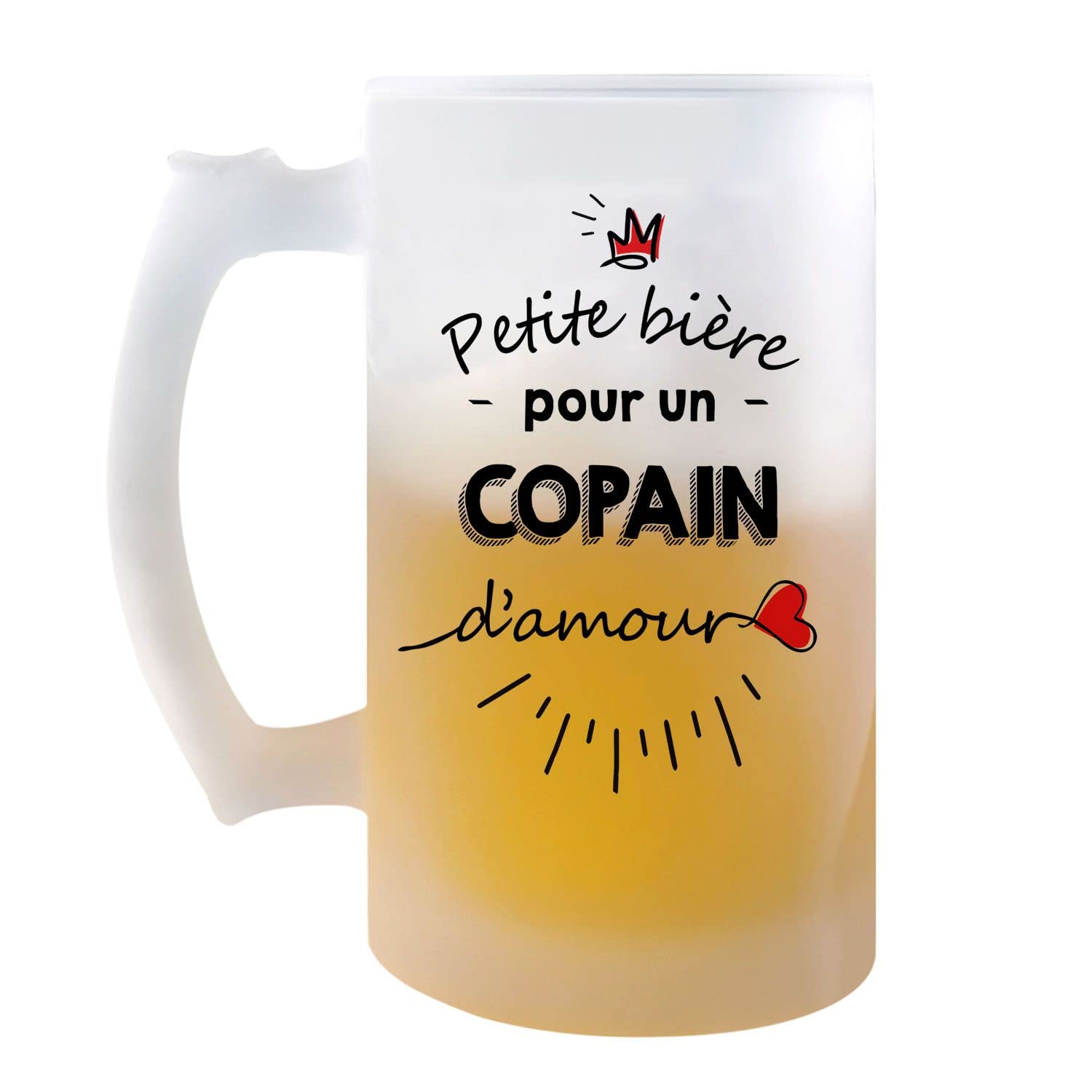 Chope De Bière Personnalisée "Petite Pinte D'un Poussin D'amour" - 470 Ml, Cadeau Couple, Saint-Valentin