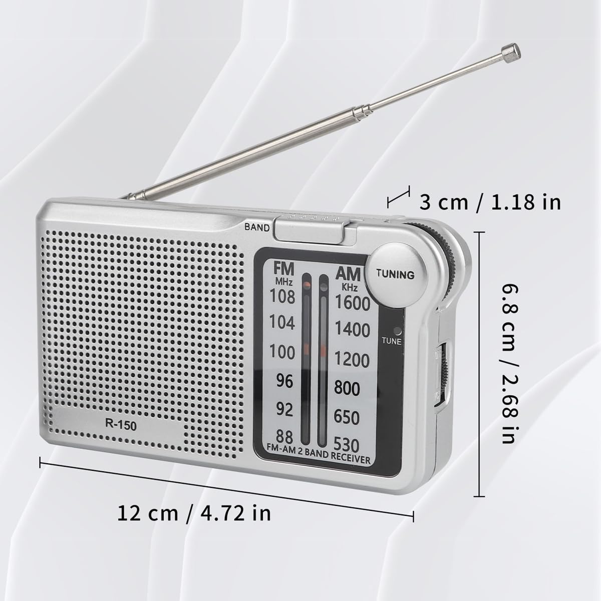 Namvo RFP-150D Zasilane bateryjnie radio przenośne AM/FM w stylu vintage