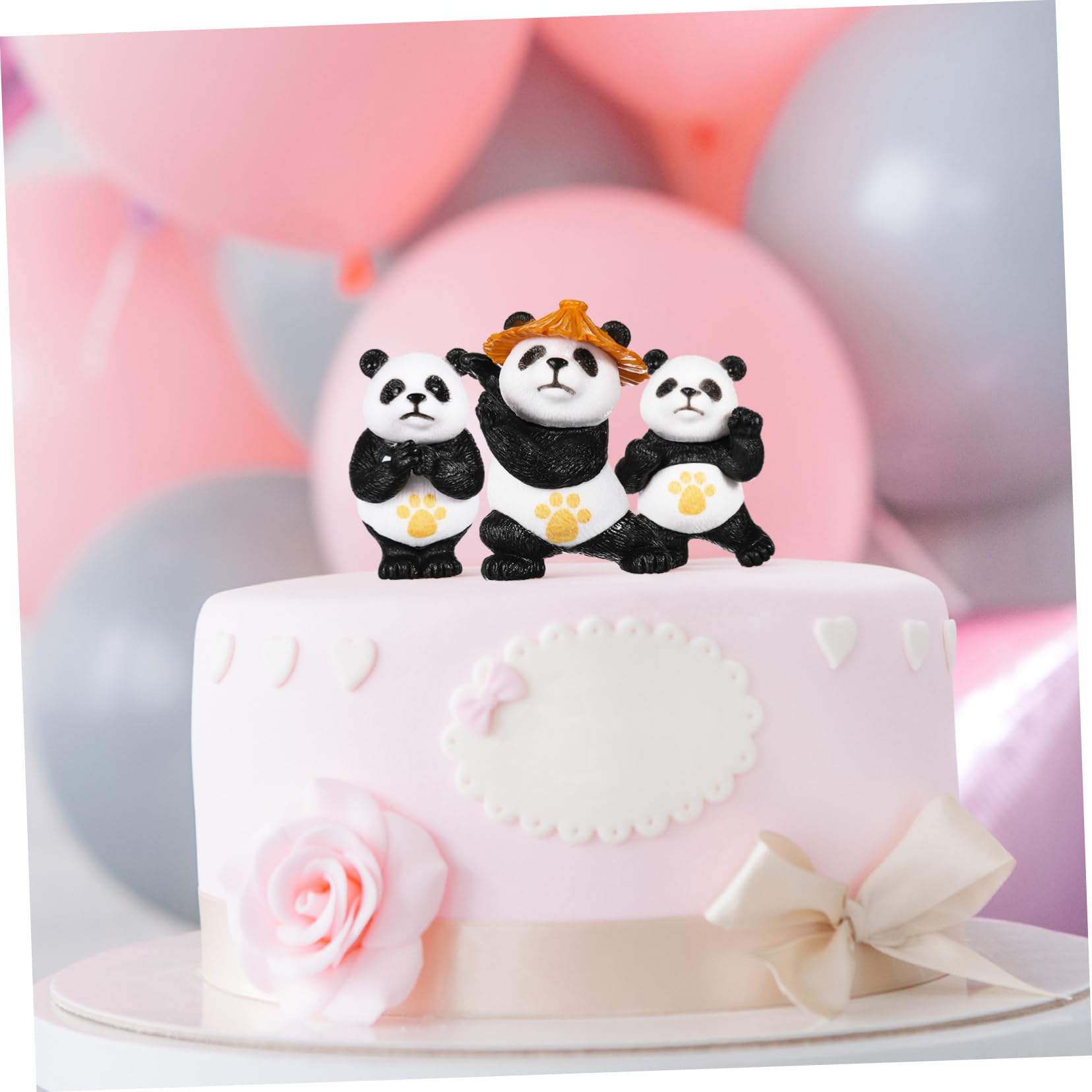 Rolin Roly Lot de 8 figurines de panda miniatures en résine - Décoration de paysage - Mini animaux
