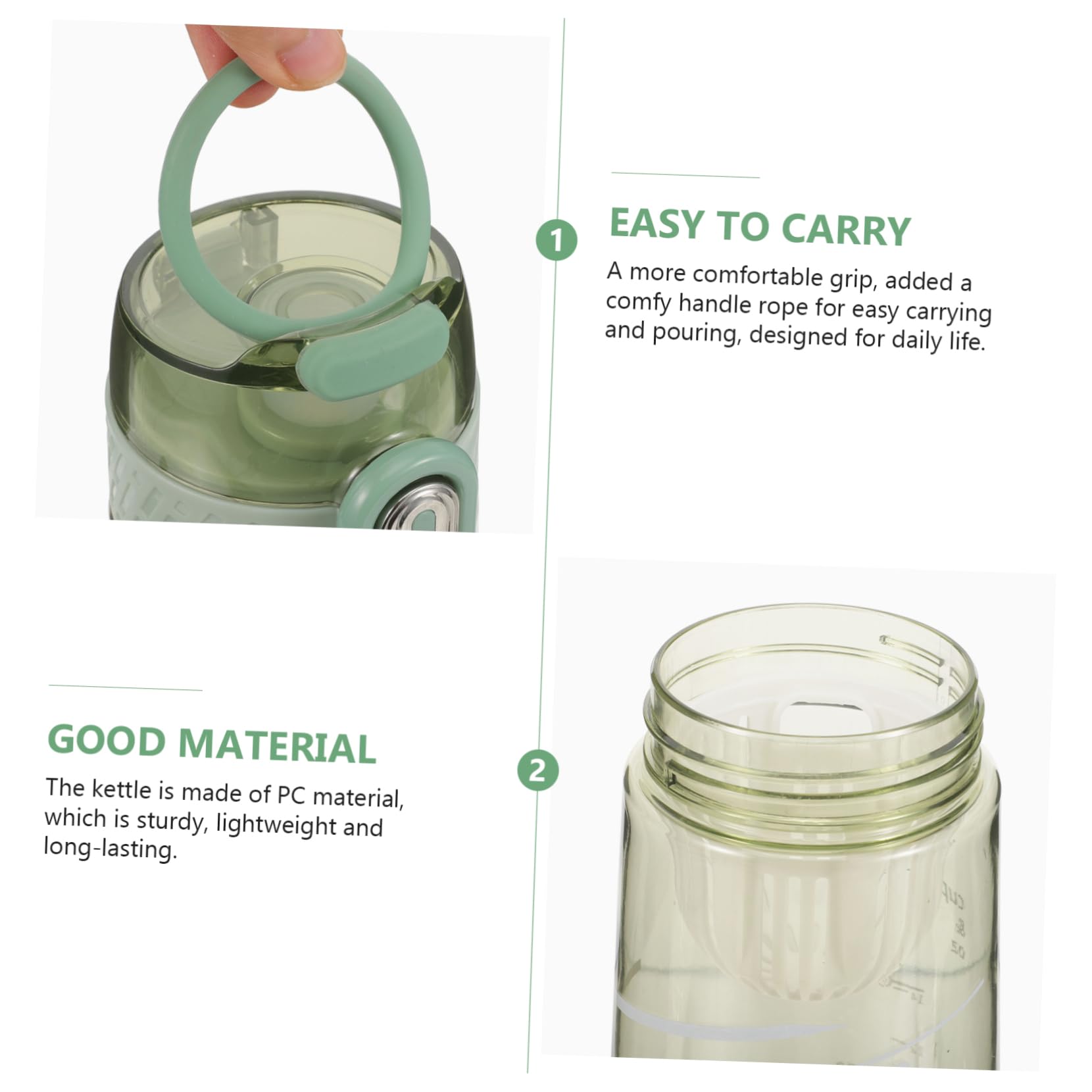 Hemobllo coppa sportiva Portatile bottiglie d'acqua pieghevoli bottiglia tumbler Bottiglia d'acqua all'aperto bottiglia d'acqua riutilizzabile PC Verde chiaro Riutilizzabile