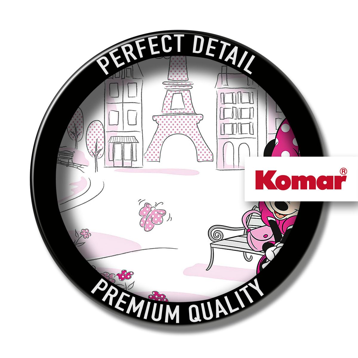 Komar Digitaldruck Vlies Fototapete - Minnie in Paris - Größe 400 x 250 cm