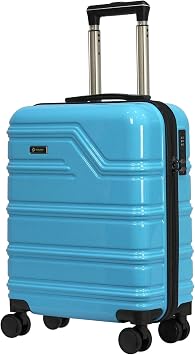 Lightweight 4 Wheel Hard Shell PC Luggage Suitcase Ryanair Cabin Travel Bag 55x40x20 cm - PC30 Sky Blue