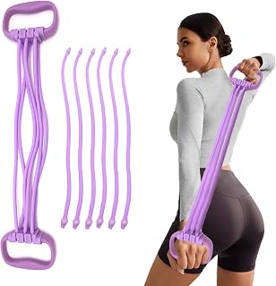 Resistance Bands with Handles for Women 15-90LBS-6 Tube Adjustable Silicone Exercise Bands Set for Arm Back Exercise, Stretch Bands for Yoga, Pilates, Strength Training