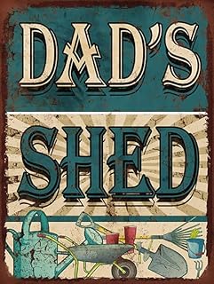 Dads Shed Metal Sign RETRO METAL TIN WALL ART NOVELTY GIFT 10" x 8" L780M