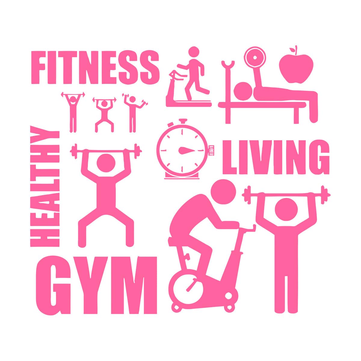 Fitness Gym Wall Decal Vinyl Healthy Lifestyle Sport Motivation Living Room Wall Stickers Removable Room Decoration Poster Extra Large - 68x75cm — image 1