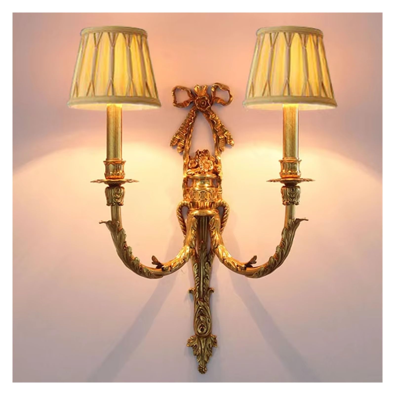 ASerZenith French Pure Copper Wall Lamps For Villa Living Room Bedroom Wall Lamp Bar Club Project Lamp Retro European Wall Lights(2Ligths)
