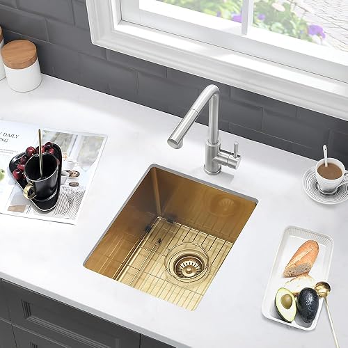 Vista 112 de Fregadero de barra de 21 pulgadas Undermount-VASOYO - Fregadero de cocina de montaje inferior de 21 x 17 pulgadas, estación de trabajo, barra