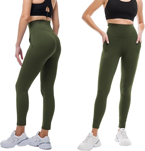 Miniatura 3 de Ipletix Leggings con bolsillos para mujer, leggings de cintura alta, suaves, no se transparentan, pantalones de yoga para entrenamiento