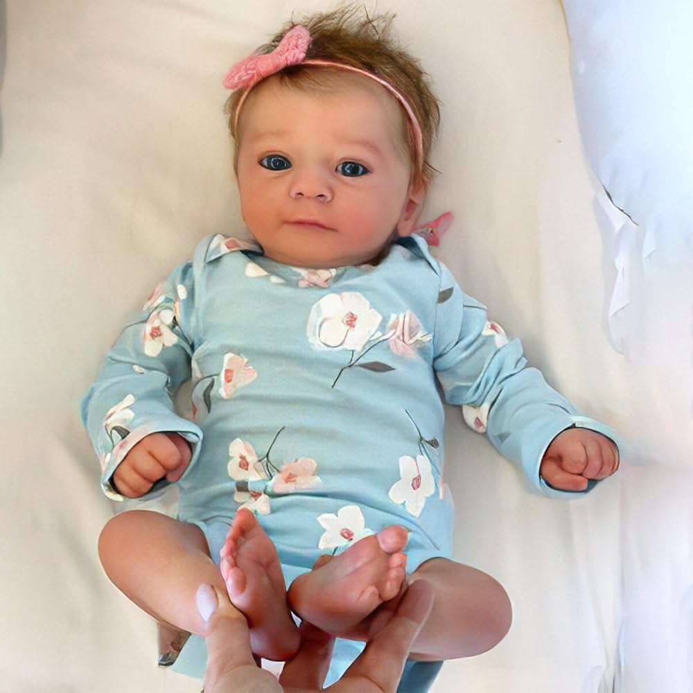Reborn lalka niemowlęca dla dziewczynki, 18 cali, ręcznie robiona lalka Reborn Baby miękka tkanina bawełniana na ciało, wygląda i czuje się jak prawdziwe prawdziwe dziecko