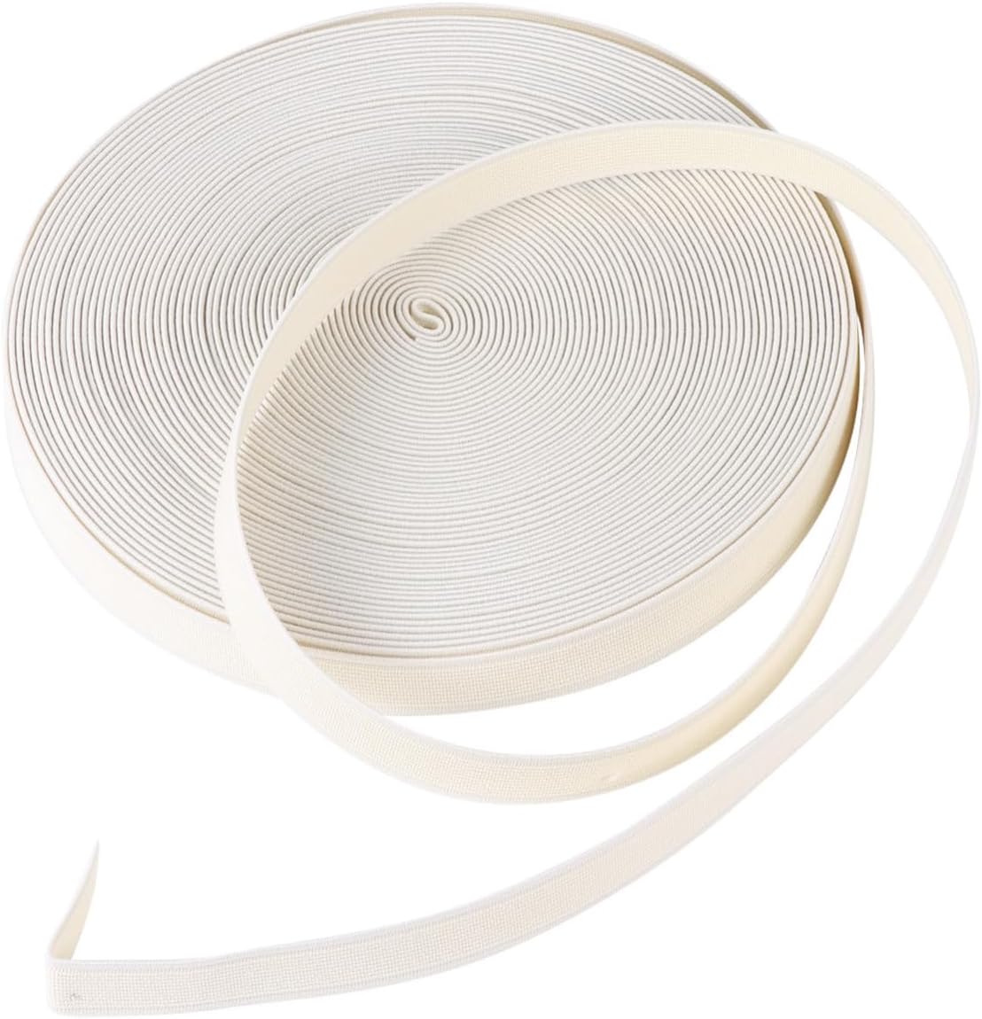 Homoyoyo 1 Roll Beige Plain Elastic Band for Sewing and Shoes Accessories, Thickened Flat Elastic Band with Good Elasticity and Comfortable Feeling for DIY Crafts and Garments