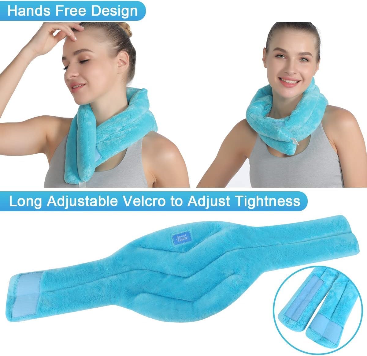 Relief Expert Microwave Neck Heating Wrap with Moist Heat, Microwave Heating Pad for Neck for Hot Cold Therapy
