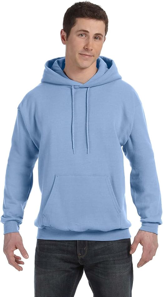Hanes ComfortBlend EcoSmart Pullover Hoodie Sweatshirt, Light Blue, M at  Amazon Men's Clothing store
