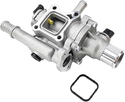 Full Aluminum Engine Coolant Thermostat Housing Assembly w/Sensor | Fit for 11-16 Chevrolet Chevy Cruze, 12-18 Chevy Sonic, 13-18 Chevy Trax Ecotec 1.8L 1.6L | OE# 15-81816 25199824 25192228 902-033