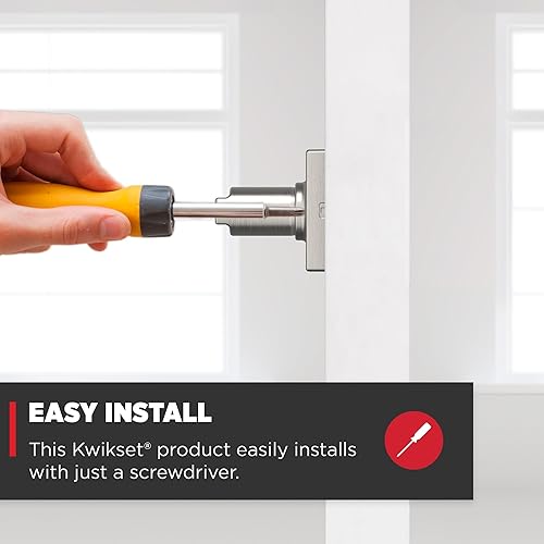 Miniatura 148 de Kwikset Casey - Manija de bloqueo de puerta de entrada, entrada exterior con llave segura, mango reversible, tecnología de seguridad SmartKey Re-Key