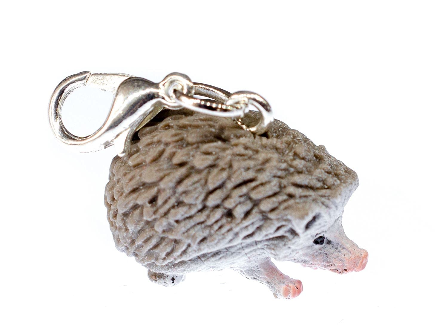 Miniblings hérisson Charm Tirette Caoutchouc Animal Automne Bijoux Enfants de 20 mm - Bijoux Fantaisie Main argenté plaqué I Pendentifs - breloque Pendentif - Pendentif pour Bracelet