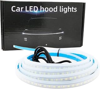 Poludatly Tira de luz LED dinámica, tiras de luz decorativas decorativas de escaneo | Herramienta de señal de giro brillante, decoración impermeable de cubierta de motor para camiones