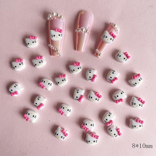 Miniatura 7 de Bonitos dijes de uñas 3D para decoración de uñas Kawaii para uñas acrílicas, diseño de purpurina con parte trasera plana, dijes de joyería de uñas