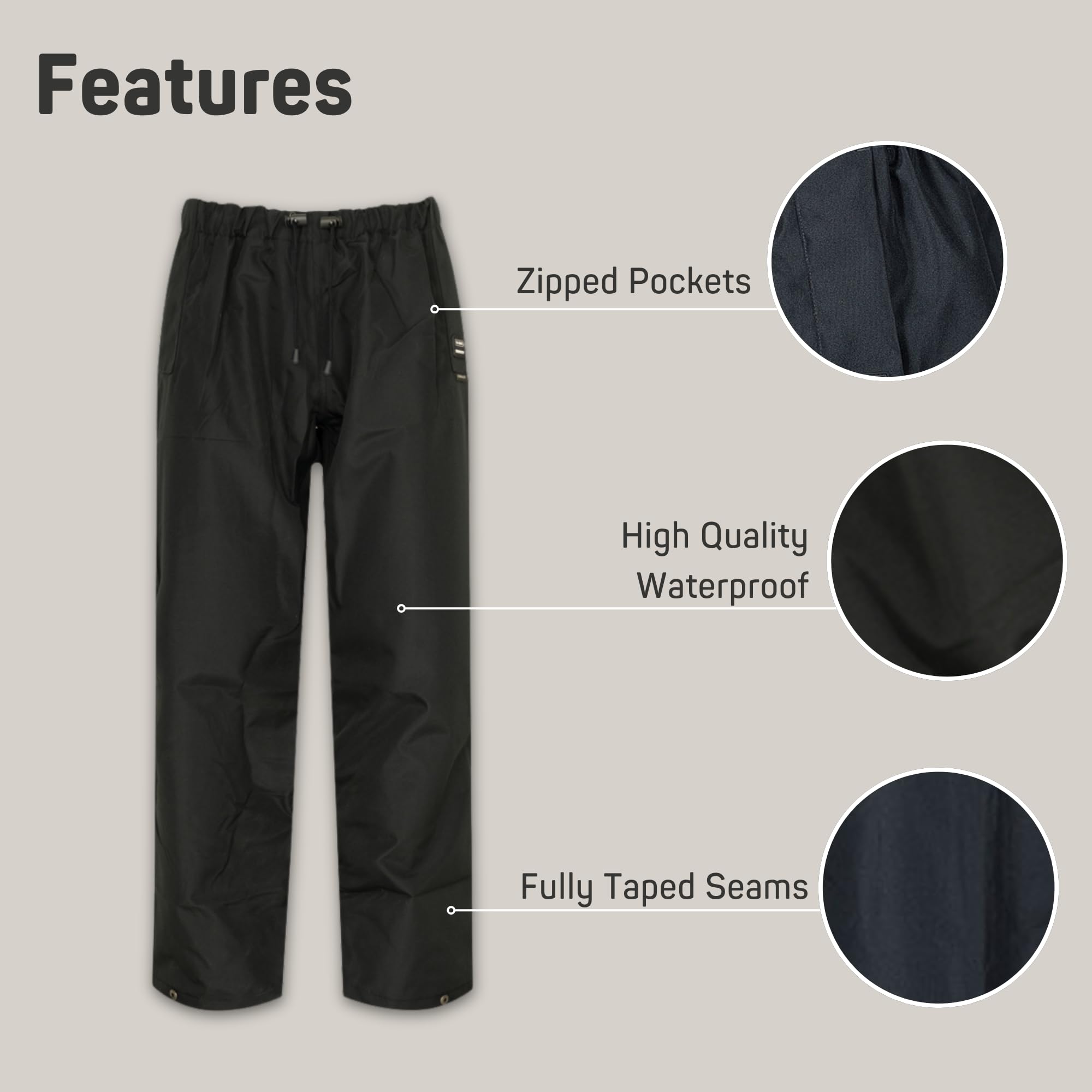 Xpert - Swampmaster Xtremegear Pantalon imperméable unisexe coupe-vent respirant anti-transpiration pour homme et femme Surpantalon de pluie pour le travail, la pêche, le cyclisme ou la marche