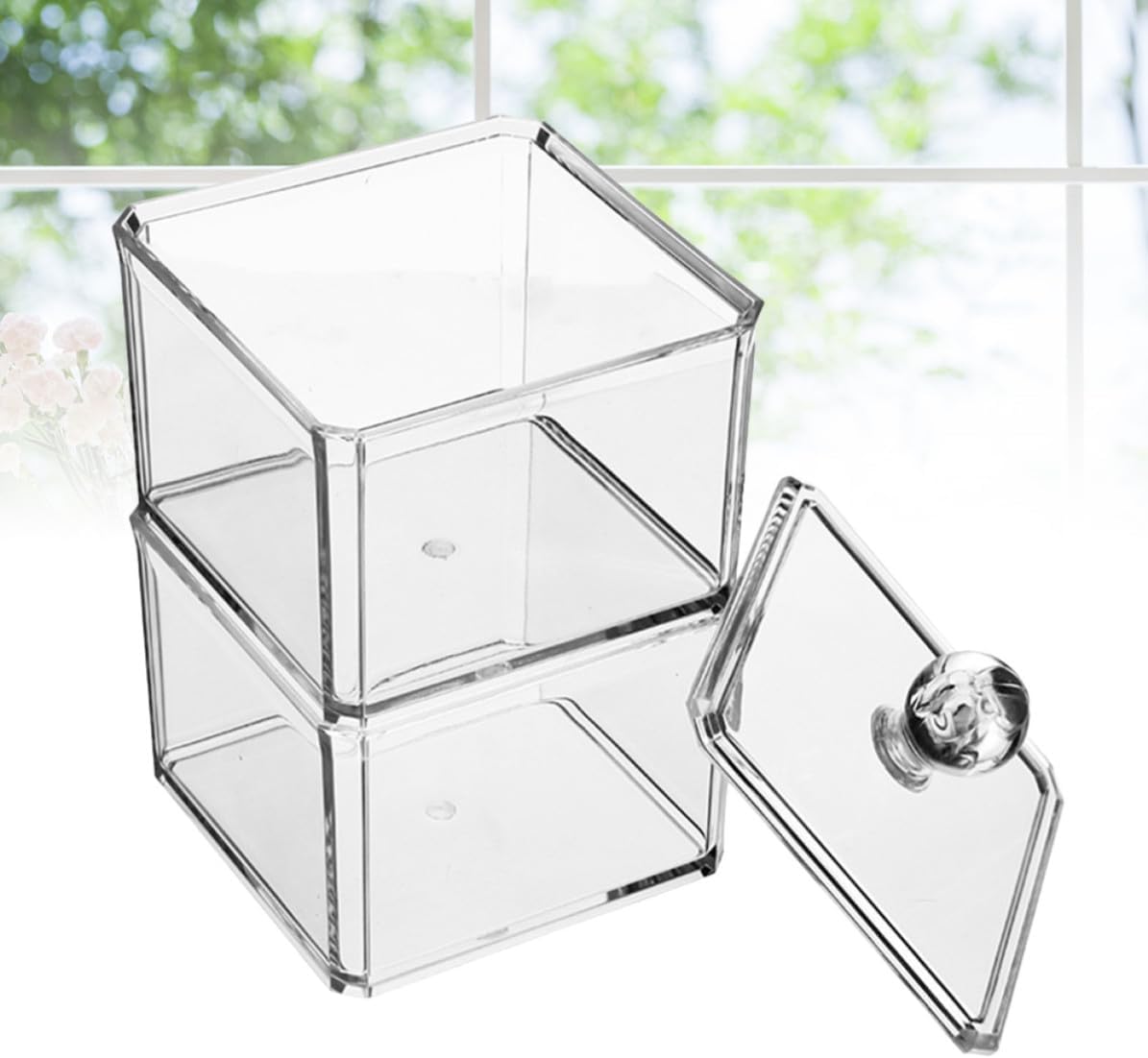 MAGICLULU Double Layer Acrylic Tea Bag Organizer Box with Dustproof Lid image 5