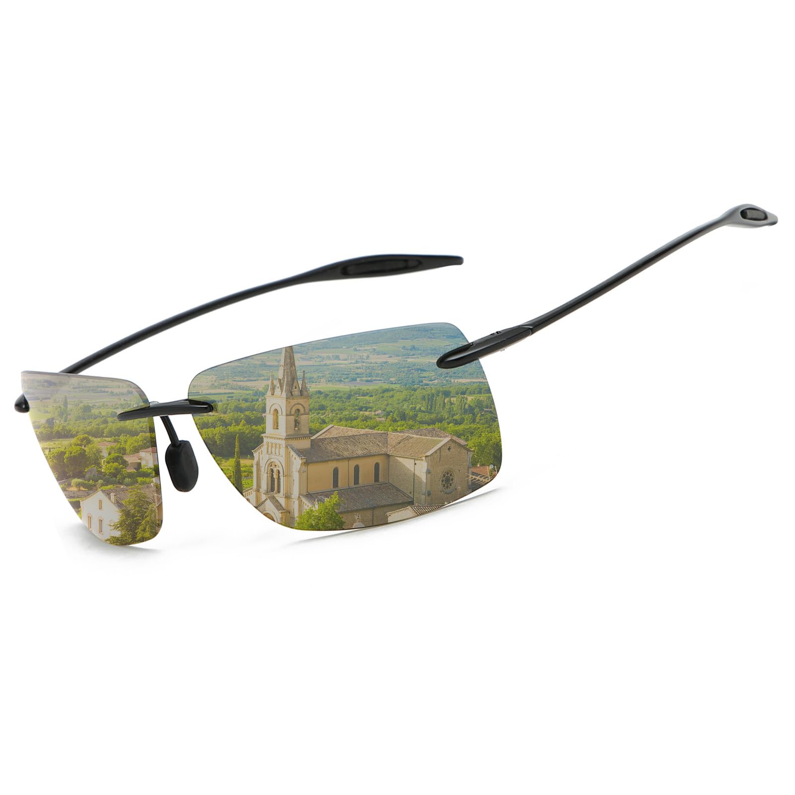 PEEPAI Polarized Sunglasses for Men and Women, Lightweight and Durable Sports Sunglasses with UV Protection for Driving Fishing Golf - Green