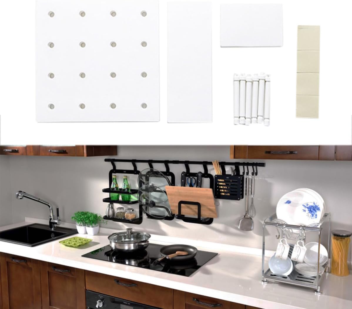 PRETYZOOM Creative Storage Rack White Plastic Hole Plate Decoration Holder