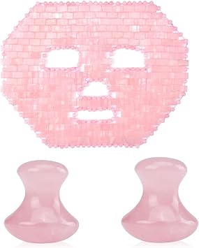 ideayard Mushroom Massage Tool & Jade Face Mask All Natural Crystal for SPA Massage