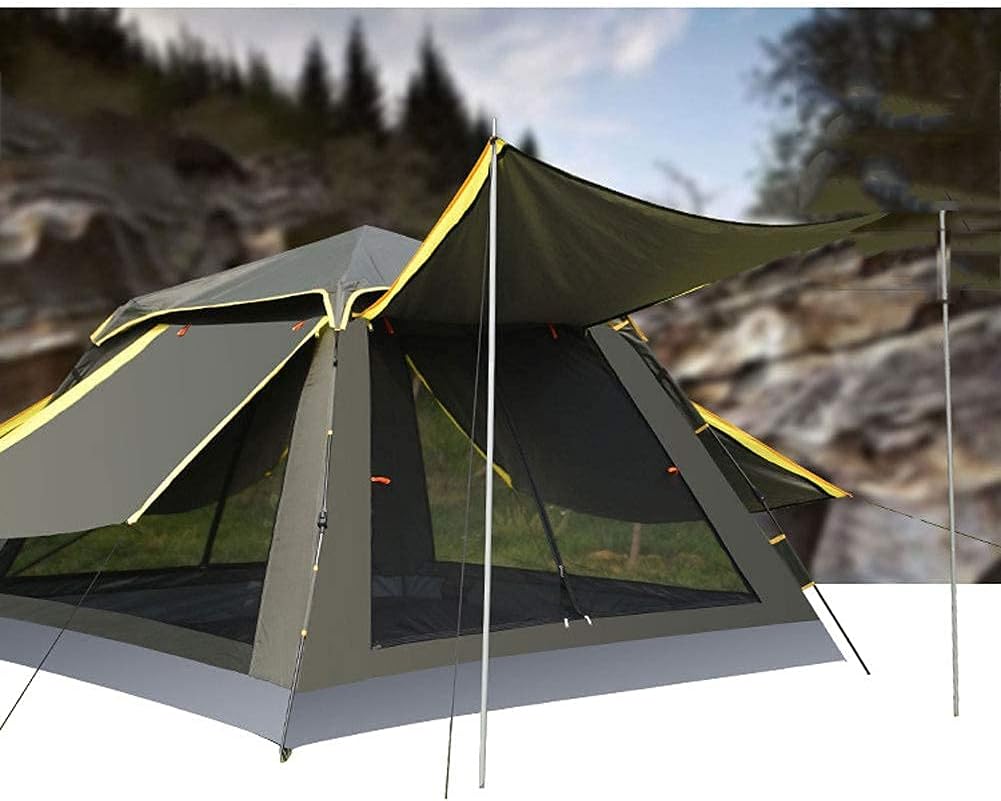 Automatic Pop Up Camping Tent - Quick Opening, Waterproof, 4 Season Outdoor Shelter for 3-4 People - Perfect for Hiking, Travel, or Beach Adventures - Includes Carry Bag