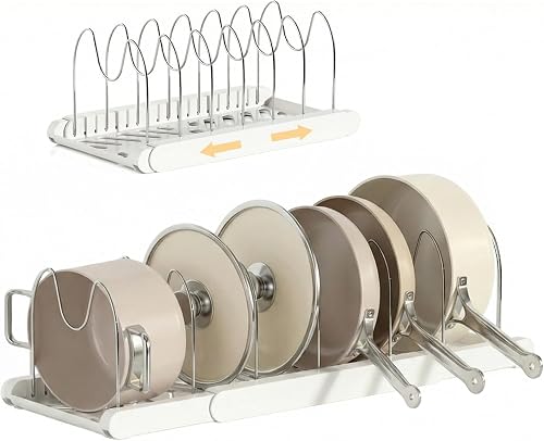 50% off promo code for Expandable Pots and Pans Organizer Under Cabinet on Amazon