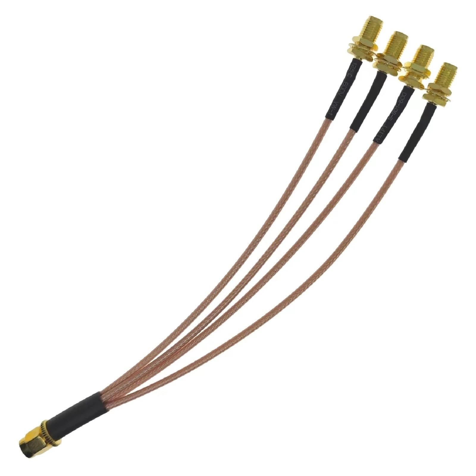 LIHUA SMA do 4X SMA męski żeński rozdzielacz typu Y łącznik kabel rozruchowy Pigtail RG316 (żeński do 4 mężczyzn, 50 cm)