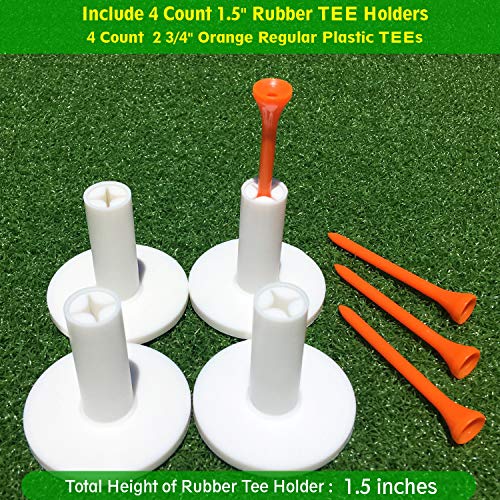 image for SkyLife Golf Rubber Tee Holder Set 1.5 inch 4 Count for Driving Range 