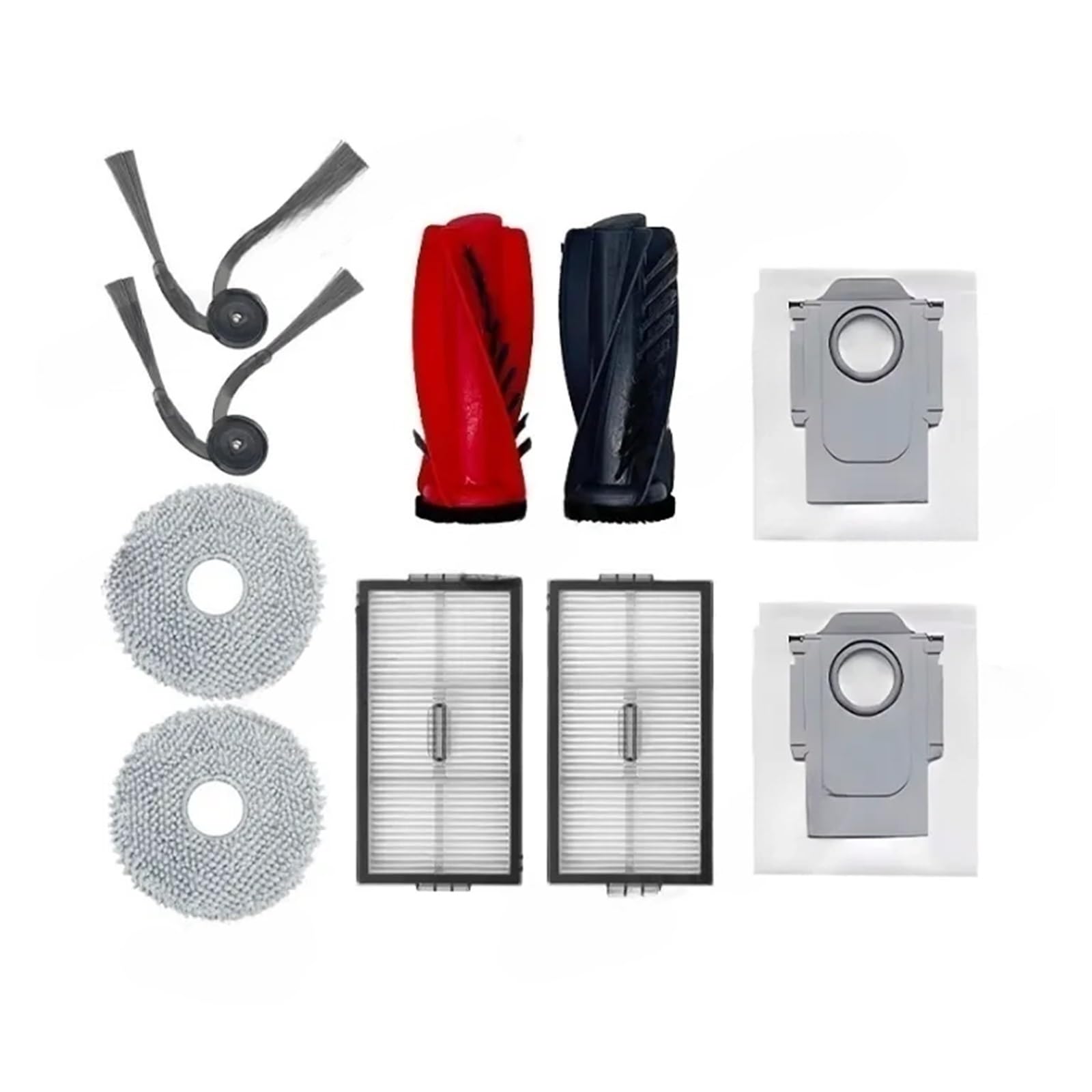 PORRSYDCD Main Side Brush Hepa Filter Mop Cloth Dust Bag Accessories，Compatible With Roborock Saros 10R Robot Vacuums Spare Parts Kit(Set 3)