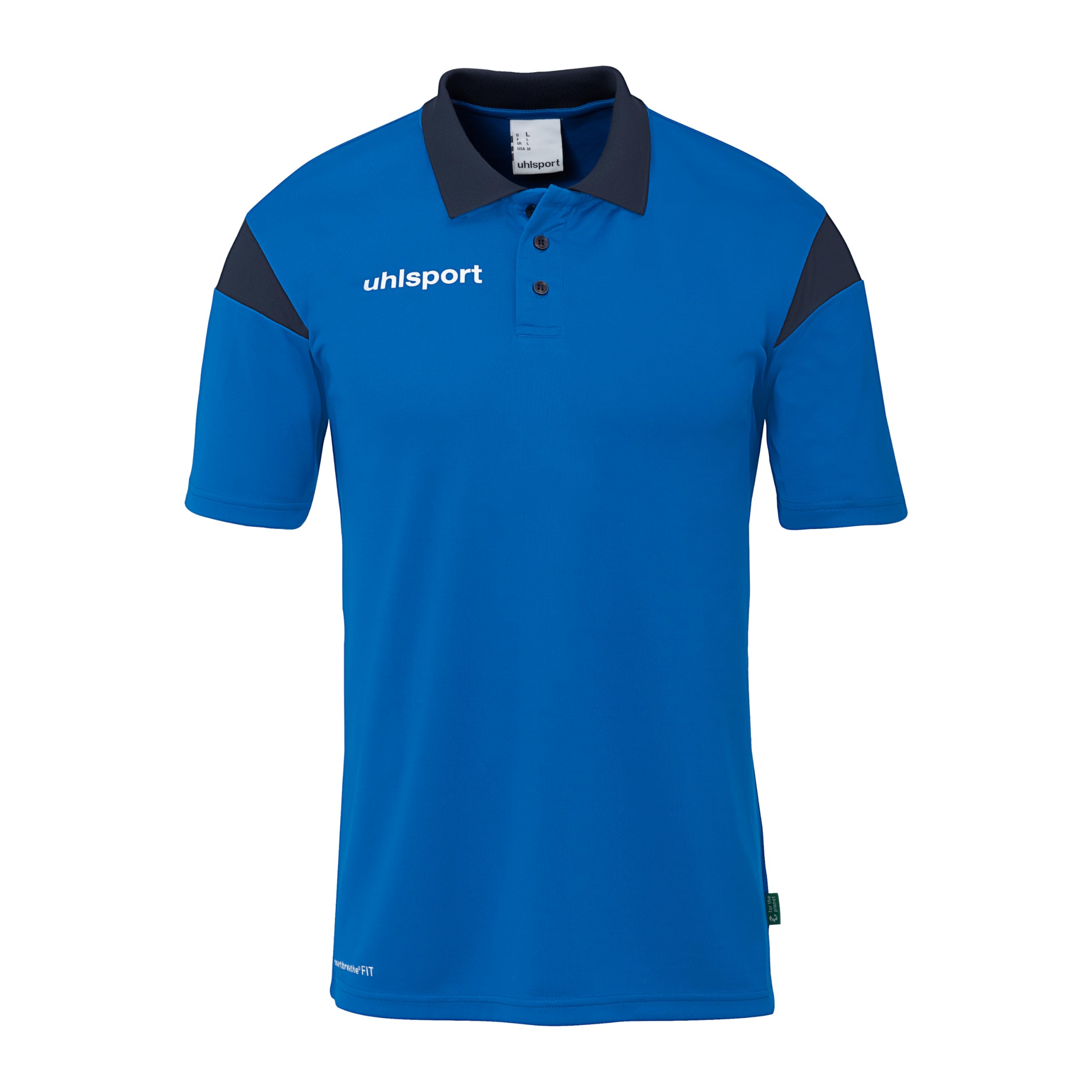 uhlsport Squad 27 Polo Shirt – Polo Shirt Men, Women and Children – T-Shirt with Polo Collar, Azure Blue/Navy, XXL