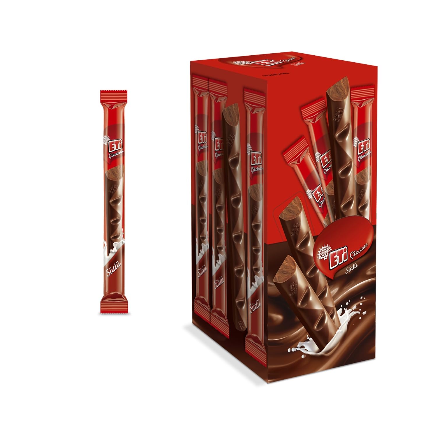 Chocolate with Milk, Turkish Chocolate, Eti, 1 Box-16 Pcs
