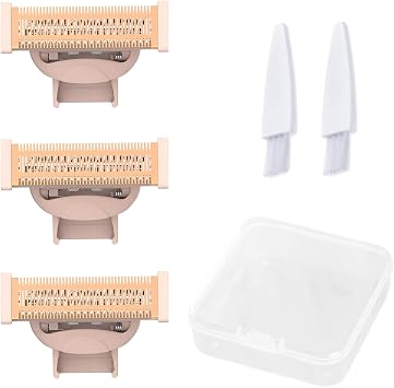 3PCS LinMei Nu Shaver Replacement Heads Compatible for Finishtouch Flawless Women Nu Razor with Box, 2 Cleaning Brush