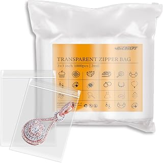 1000 Clear Plastic Reusable Zip Bags - 2''×3'' Size, 2 mil Thick, Strong & Durable Poly Baggies with Resealable Zip Top Lock for Travel, Storage, Packing, and Shipping - UFCOELPT Bulk Package