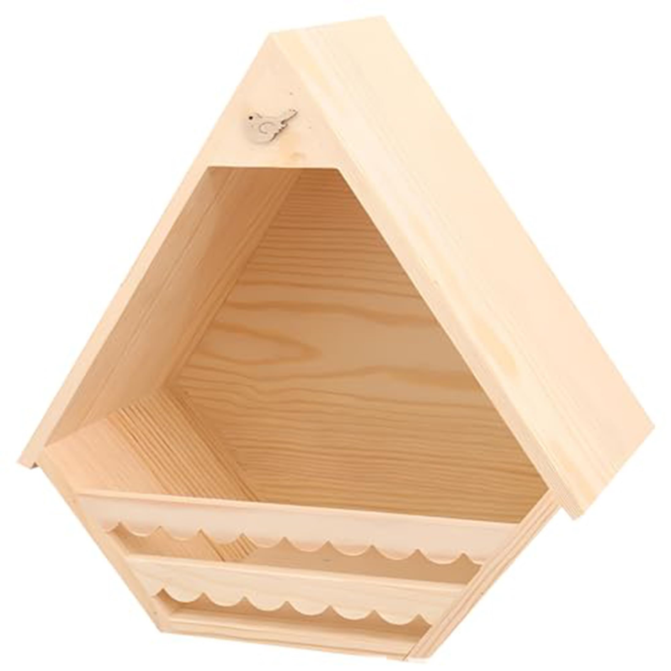 Caja Nido para Palomas, Cajas Nido para Palomas De Madera Natural para Exteriores, Casa para Pájaros Triangular Espaciosa Montada En La Pared, Estante Exterior para - 11.81x11.81x6.30 PU