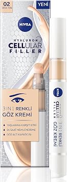 NIVEA Hyaluron Cellular Filler Renkli Göz Bakım Kremi 4 ml, Orta Ton, Göz Altı Kapatıcısı, Nemlendirici