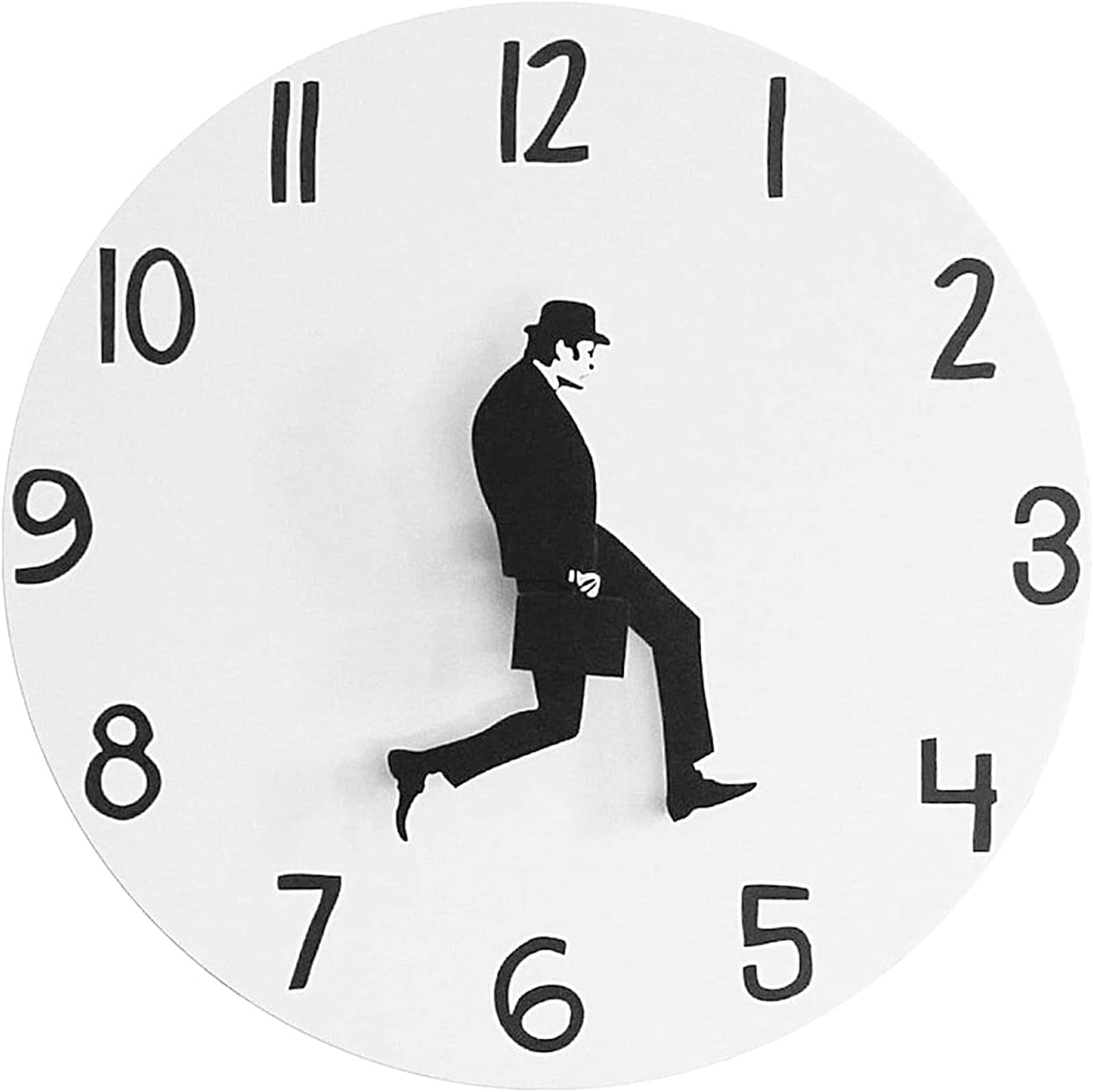Funny Modern Silent 12 inch Wall Watch Clock British Comedy Inspired Ministry Of Silly Walk Wall Clock Comedian Home Decor Novelty Wall Watch Funny Walking Graduate Day Gift