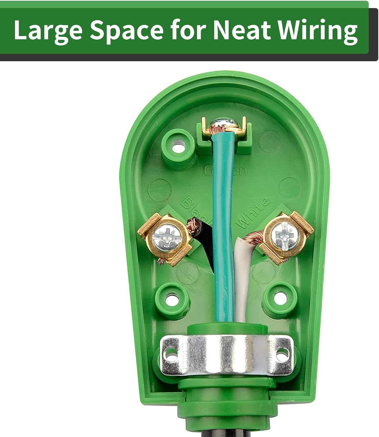 RVGUARD NEMA TT-30P RV Replacement Male Plug 125V 30 Amp with Disconnect Handle, Green - - 